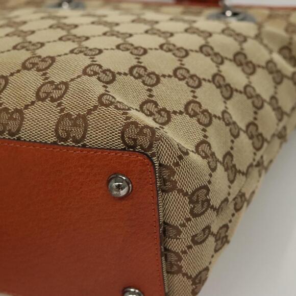 GUCCI GG Canvas Tote Bag Beige Silver - Picture 13 of 16